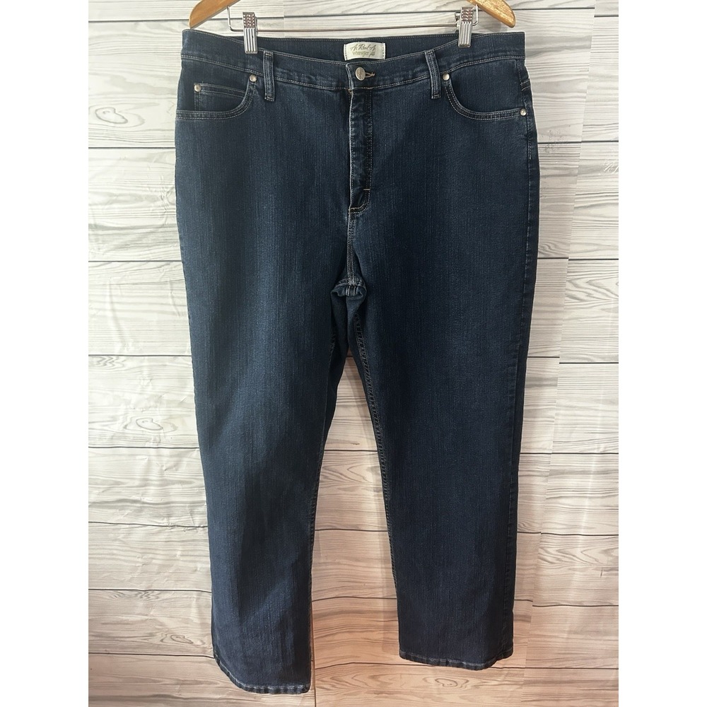 Wrangler As Real As Women's Size 16 x 32 Dark Wash Straight Leg Jeans q2